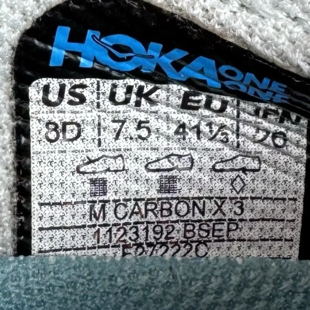 Hoka Carbon X 3 Mens 8D‎ Womens 9 Billowing Sail Evening Primrose Running Shoes